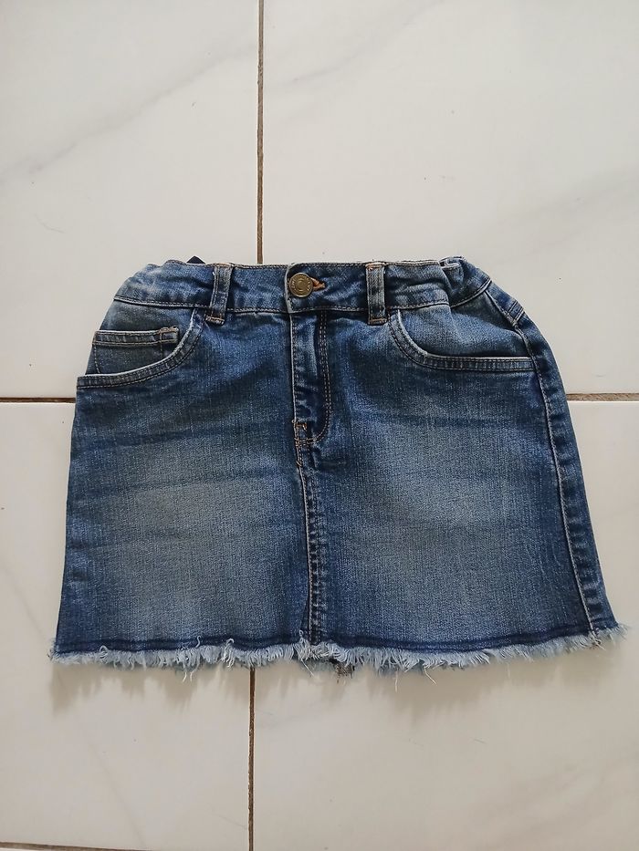 Jupe jean fille taille 9/10 ans marque mango couleur bleu - photo numéro 3