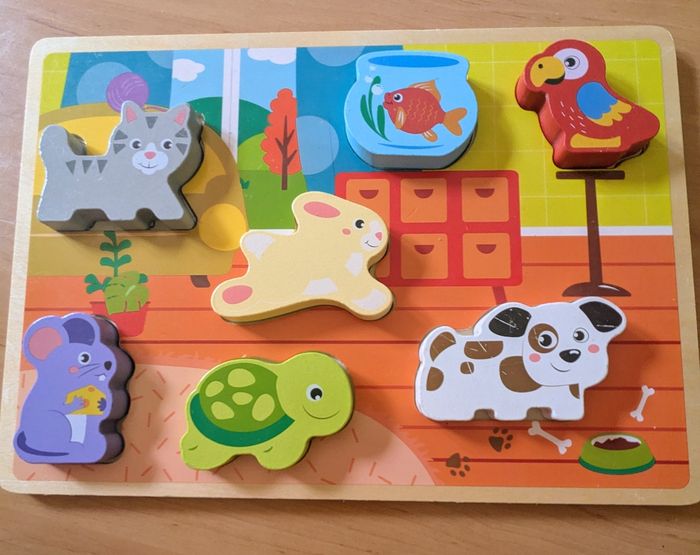 Jeu encastrement bois animaux