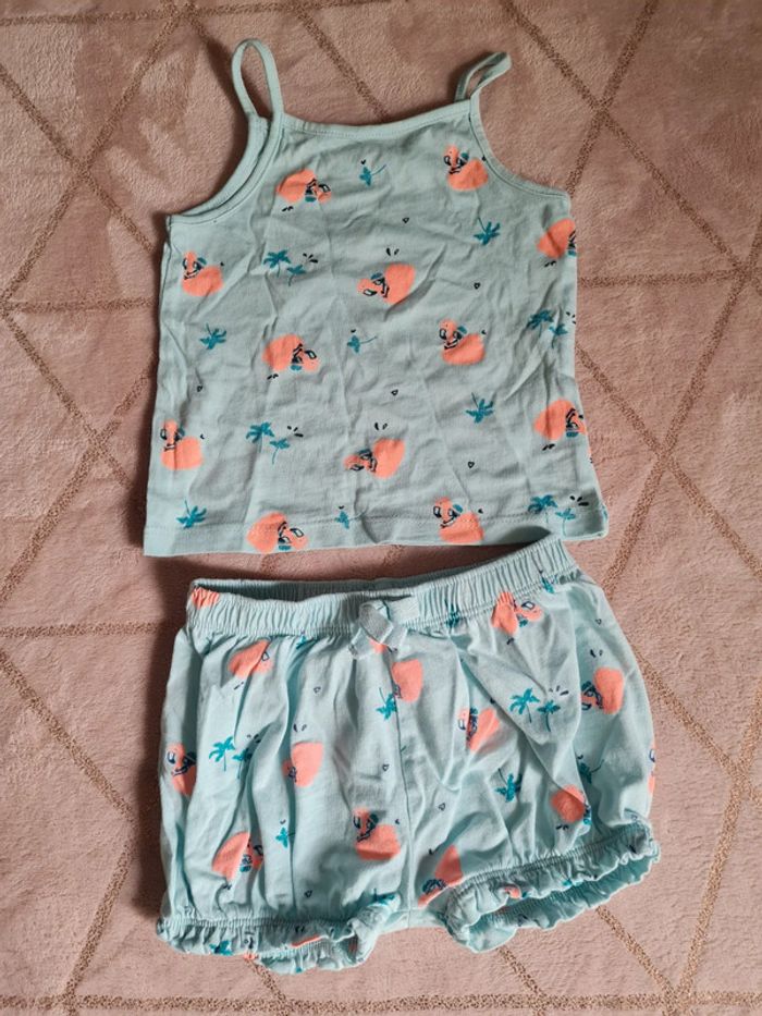 Ensemble short + débardeur fille 12 mois in extenso