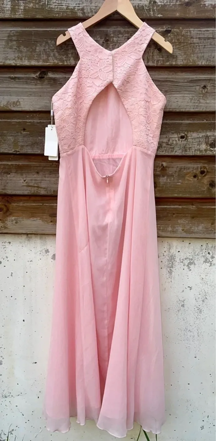 Robe cérémonie rose pastel dos nus taille 12 ans - photo numéro 6
