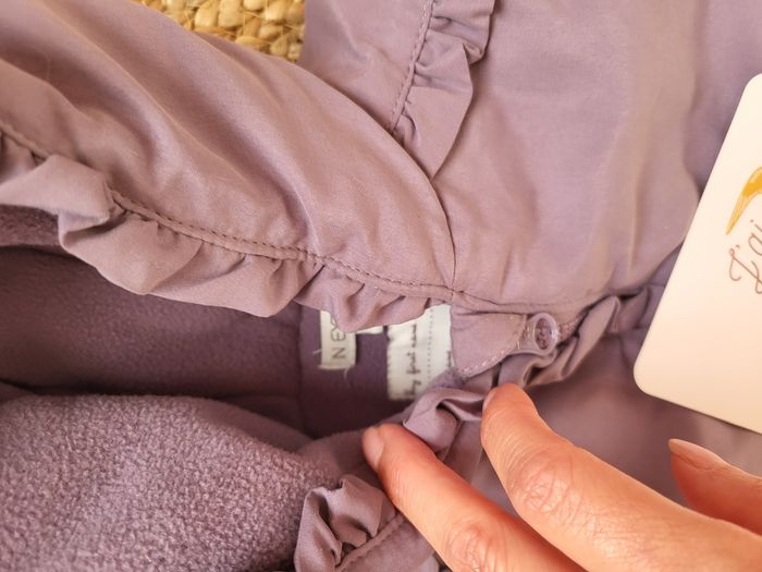 🪻Manteau chaud violet mauve bébé fille 3 mois - photo numéro 3