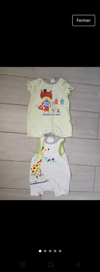 Lot 2 barboteuses mixte  orchestra 1mois