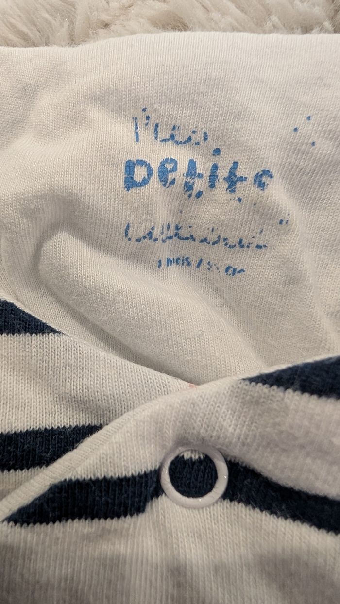 Pyjama épais Mes Petits Cailloux taille 1 mois - photo numéro 3