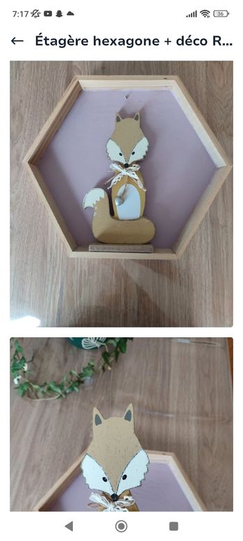 Étagère hexagone+ déco renard