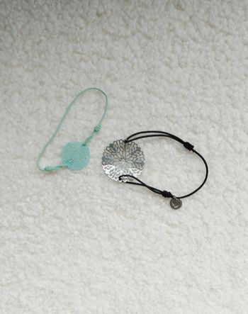 Lot de 2 bracelet mandala noir et bleu neuf