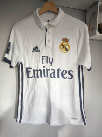 T-shirt polo Blanc Real Madrid 2016 Ronaldo Adidas taille M