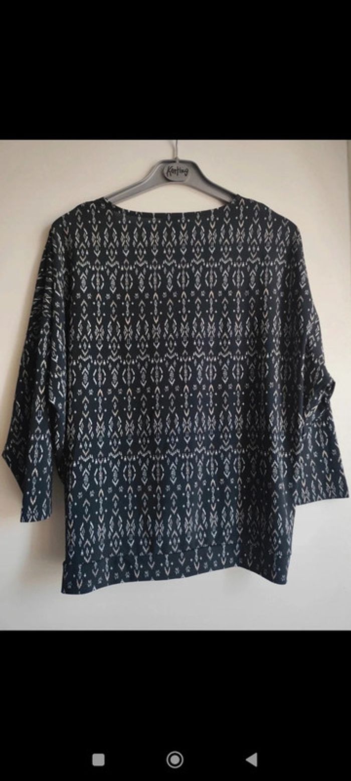 Blouse noire à motifs avec dentelle taille S Mosquitos - photo numéro 2