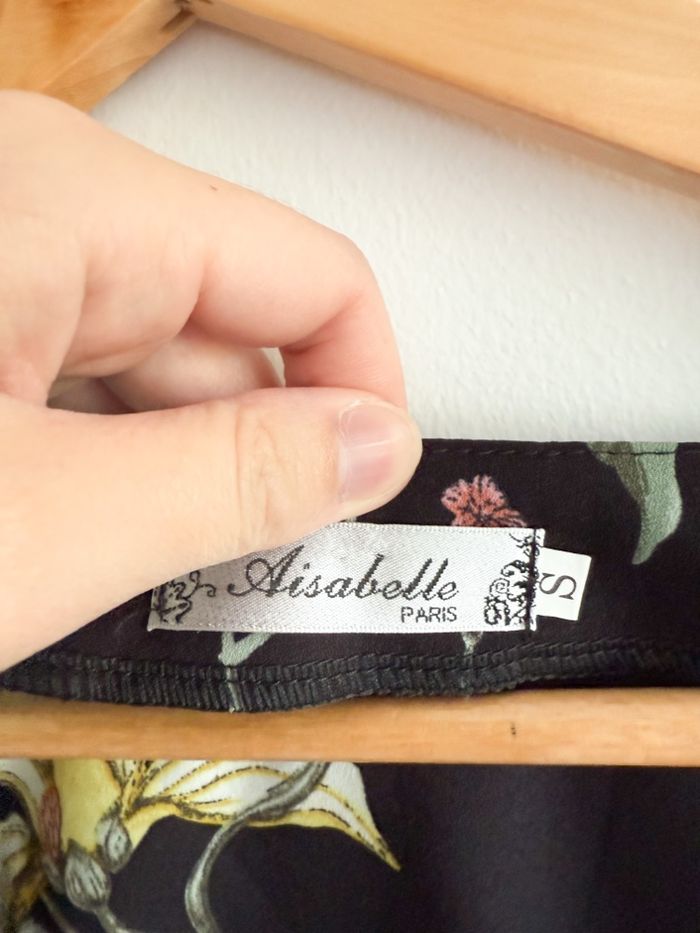 Blouse manches 3/4 noir & multicolore Aisabelle taille 36 S - neuf sans étiquette - photo numéro 5