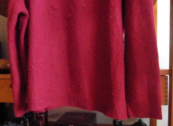 Pull femme, taille XL, rouge bordeaux/prune, chaud, doux - photo numéro 3