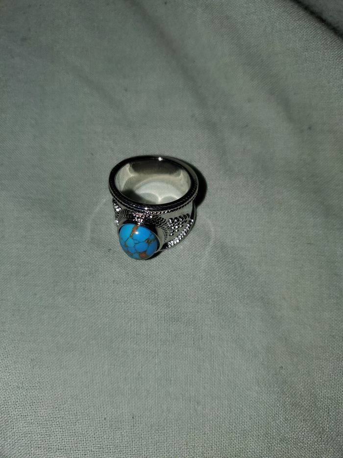 Bague large en turquoise