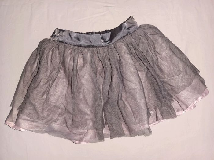 Jupe rose tulle gris
