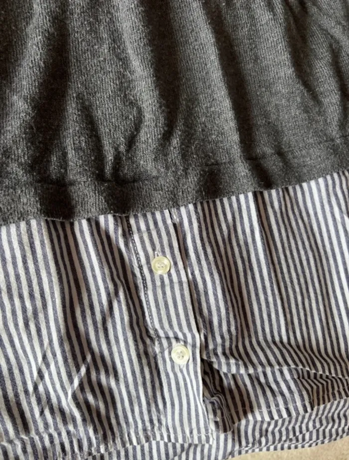 Lot deux pull chemise rose et gris mignon - photo numéro 5