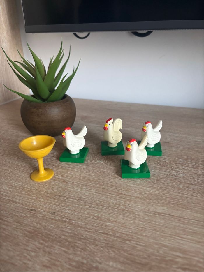 Lot figurine 4 poules lego duplo