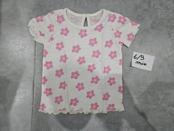 T-shirt blanc bébé fille 6/9 mois