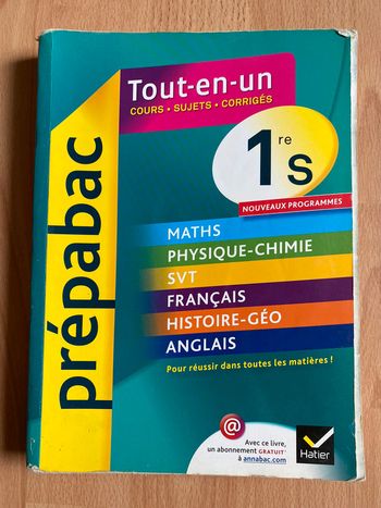 Manuel/livre de révisions Prepabac 1ère S Tout-en-un