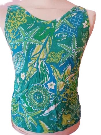 Débardeur Camaieu Taille vert bleu imprimé Taille 38