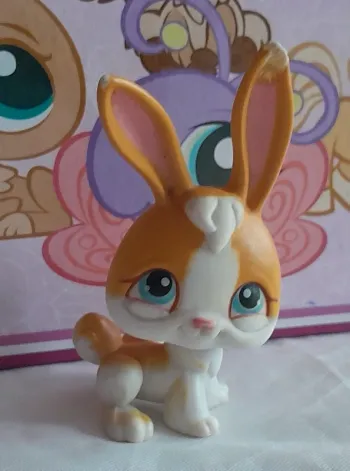 Figurine Littlest Pet Shop Lapin orange et blanc