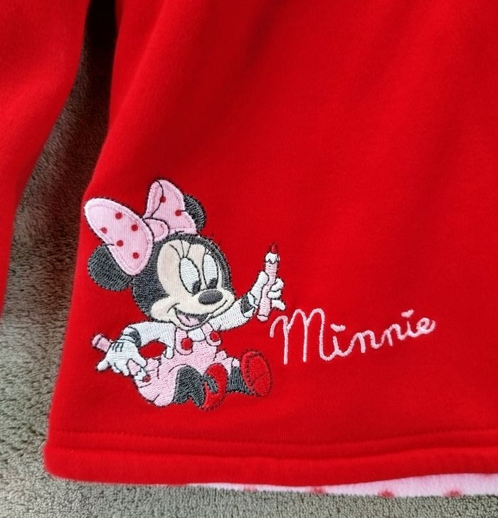 Veste rouge bébé fille Minnie Mouse Disney - polaire douce à pois – 6/9 mois - photo numéro 3