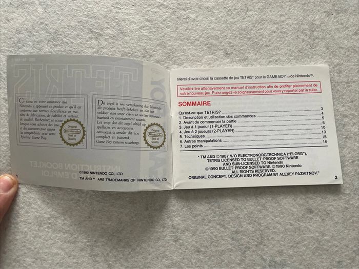 Notice Tetris Nintendo Game Boy FAH-1 - photo numéro 3