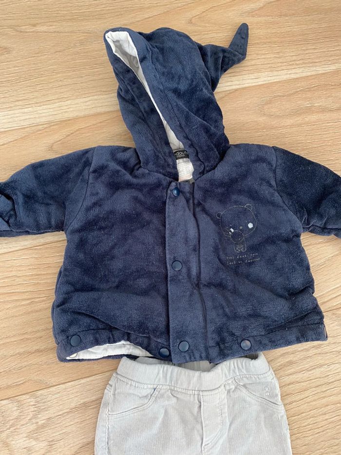 Lot manteau/ pantalon velours 3 mois - photo numéro 2