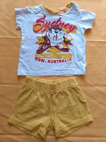 Pyjama short et t-shirt Taz 18-24 mois
