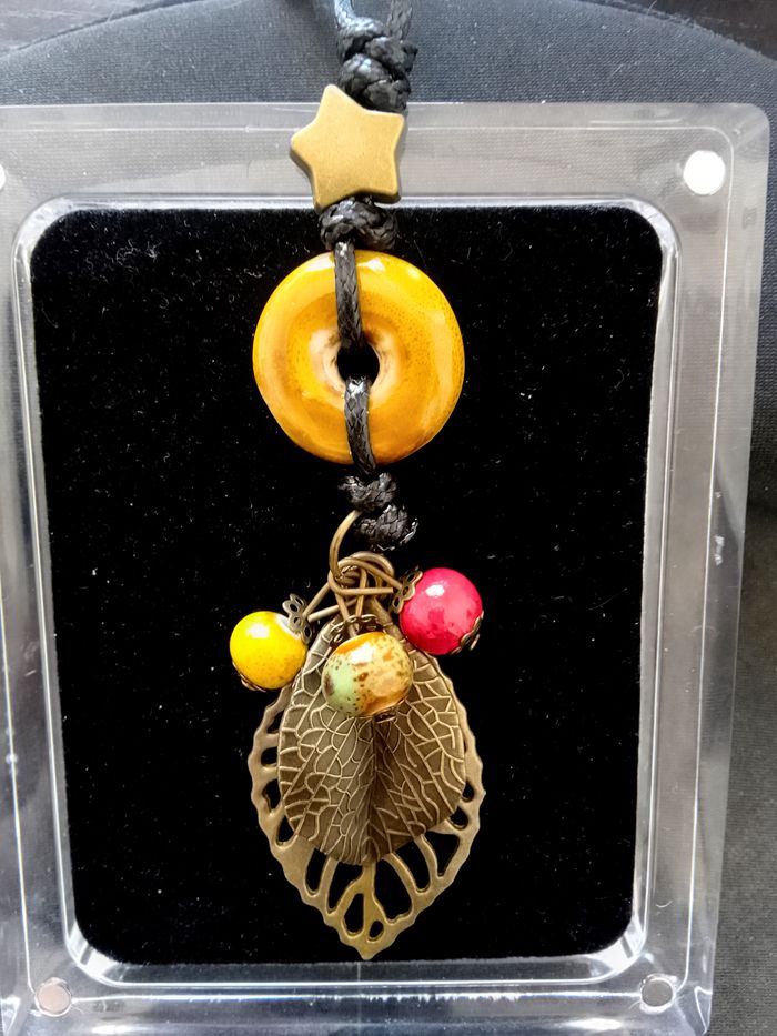 Collier corde réglable, pendentif boho-chic - photo numéro 2