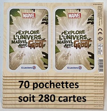 70 Pochetttes Soit 320 Cartes Marvel Leclerc. 2024