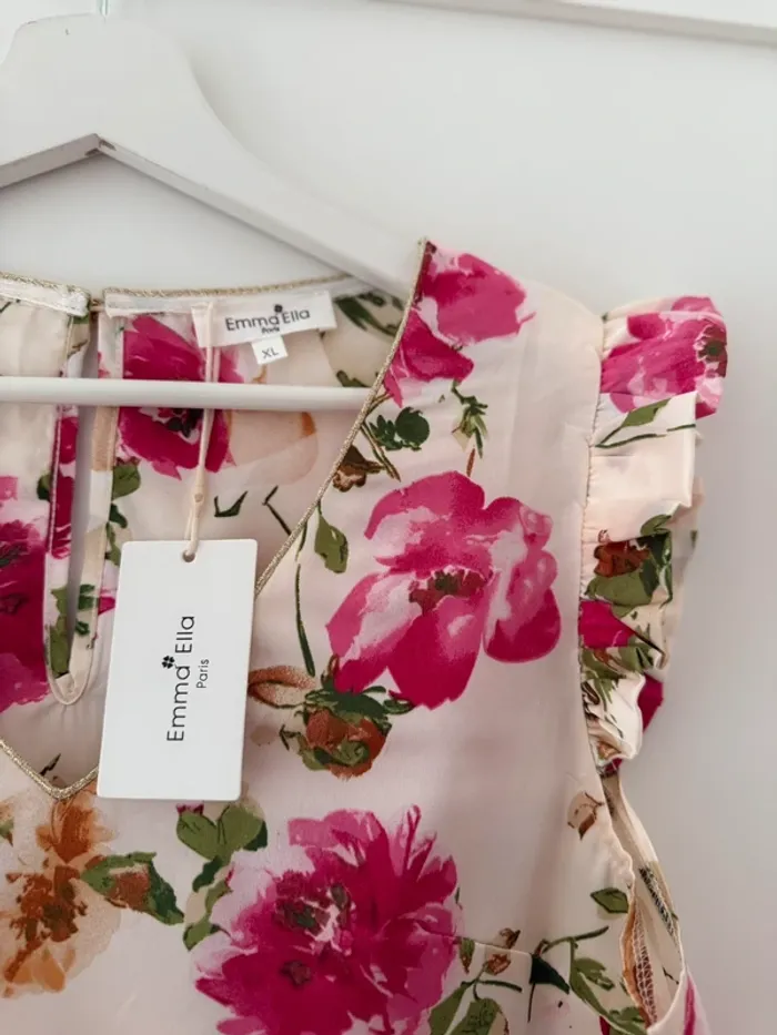 Superbe blouse fluide neuve avec étiquette Emma & Ella fleurie 🌸 XL 42 - photo numéro 9