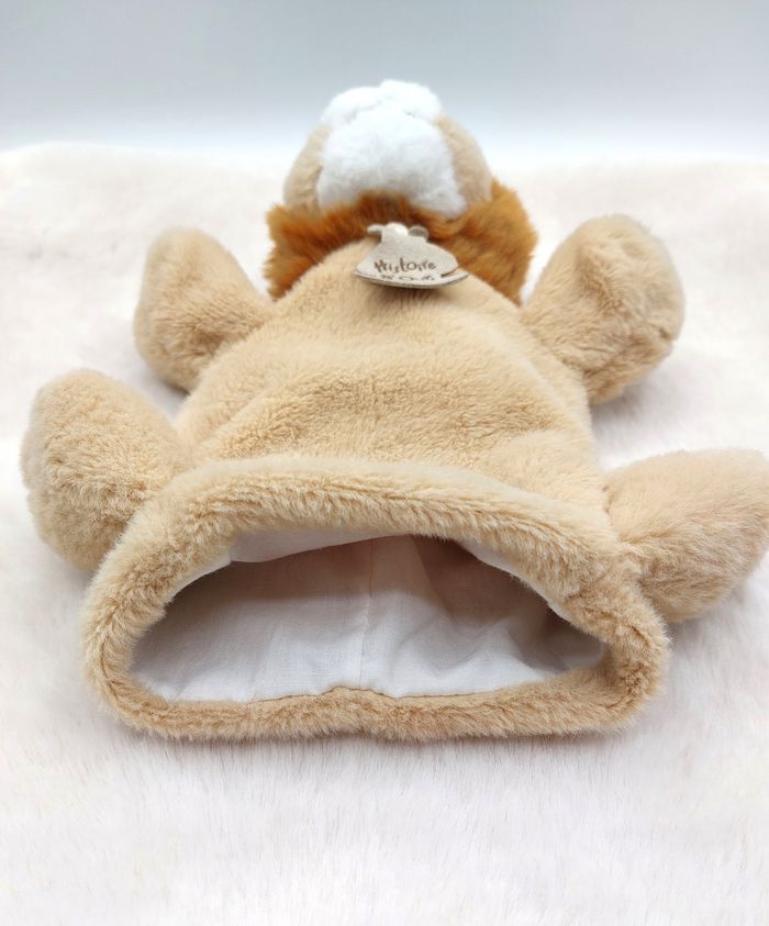Peluche doudou marionnette lion Mario HISTOIRE D’OURS HO1227 beige marron blanc - photo numéro 5