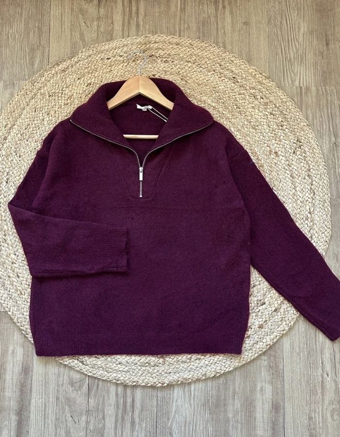 Gilet à zip bordeaux - photo numéro 2