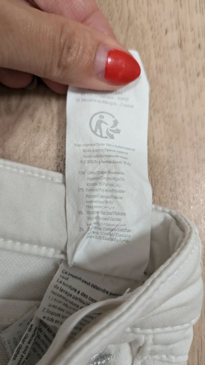 Jeans blanc et orange IKKS 18 Mois - photo numéro 4