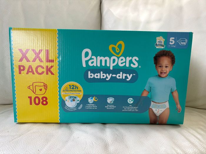 Pack XXL 108 Couches Pampers Baby Dry Taille 5 (11-16 kg) - photo numéro 5