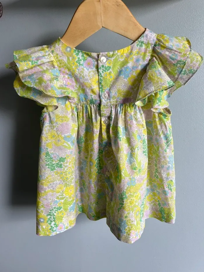 Ensemble liberty blouse + short Jacadi fille 24 mois Tbe - photo numéro 6