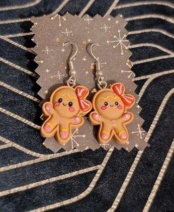 Boucles d'oreilles pain d'épices noël