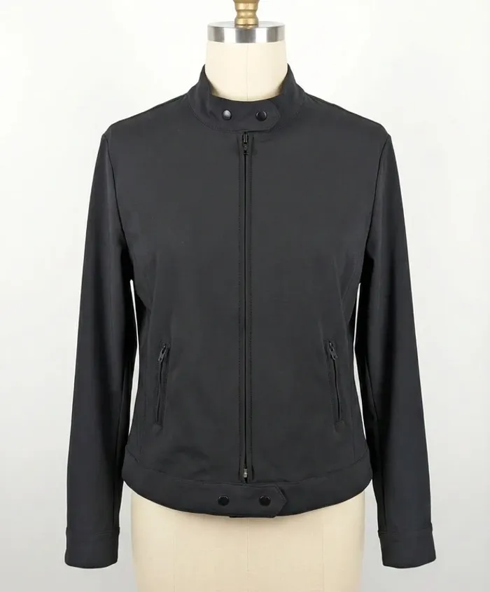 Veste Légère Noire Style Motard Clockhouse (C&A) - Taille 44 (L/XL)