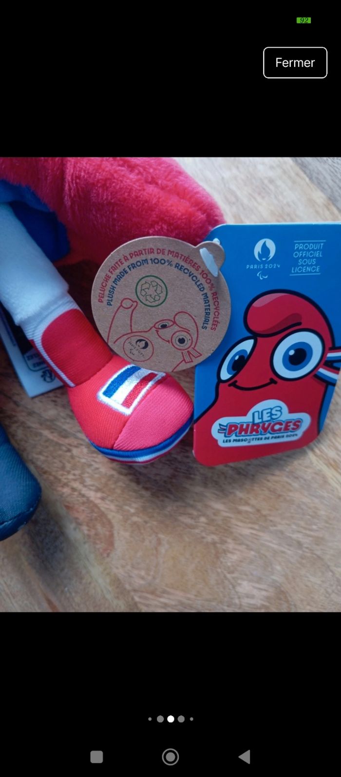 Lot de 3 Mascottes Phryges Paralympiques JO Paris 2024 Neuves Officielles - photo numéro 4