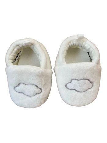 Chaussons bébé blancs (nuages) - 1 mois