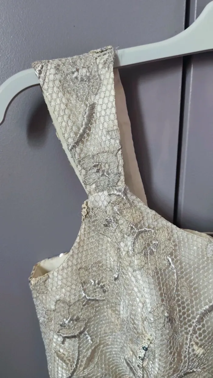 Corset beige broderie et dentelle, Yifalis Paris made in France - photo numéro 2
