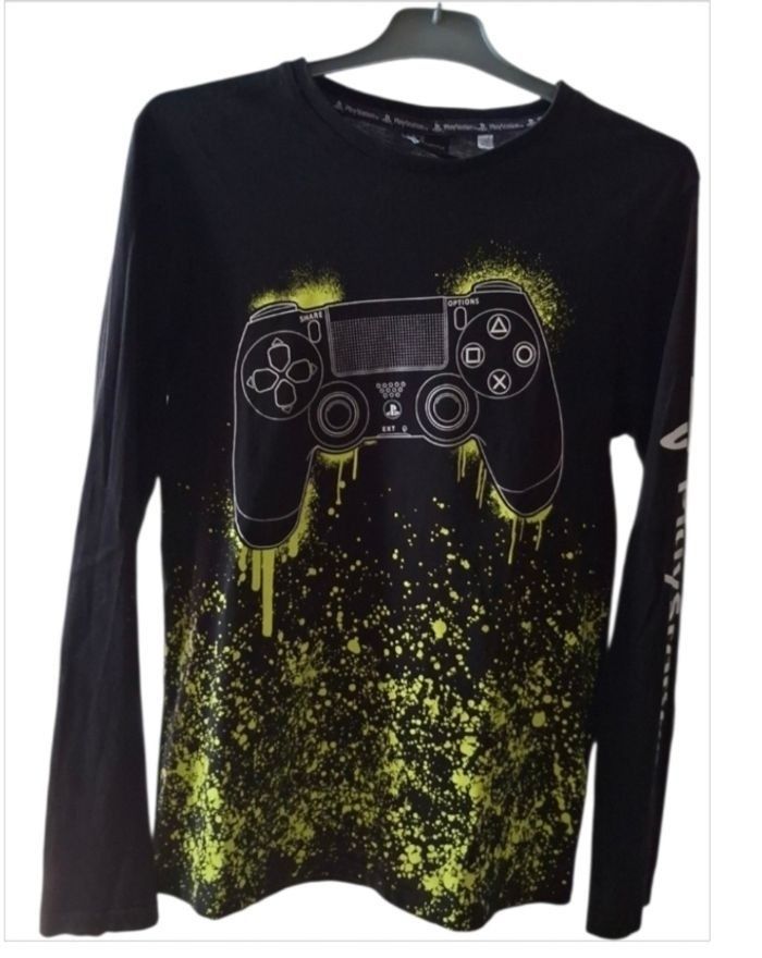 Tee-shirt noir manches longues imprimé PlayStation - photo numéro 2