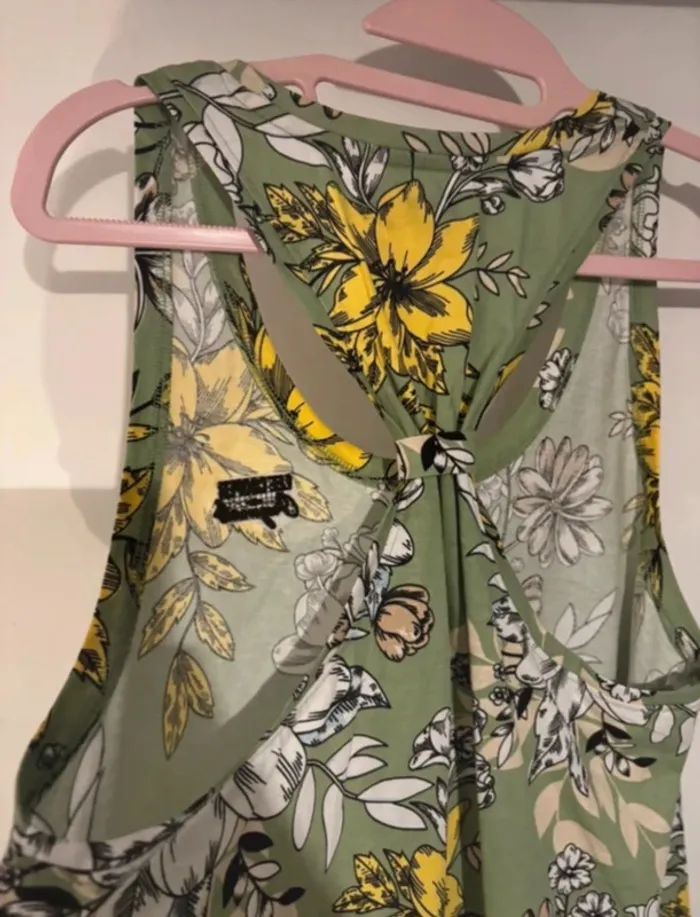 Débardeur fleuri Lee Cooper vert XL neuf - photo numéro 4