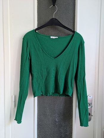Croptop calliope manche longue vert taille M 38