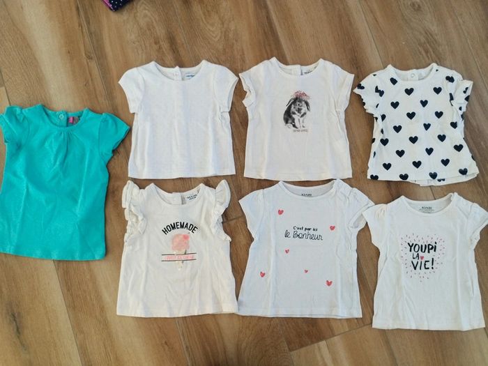 Lot de 7 t-shirts manches courtes été fille 3 mois