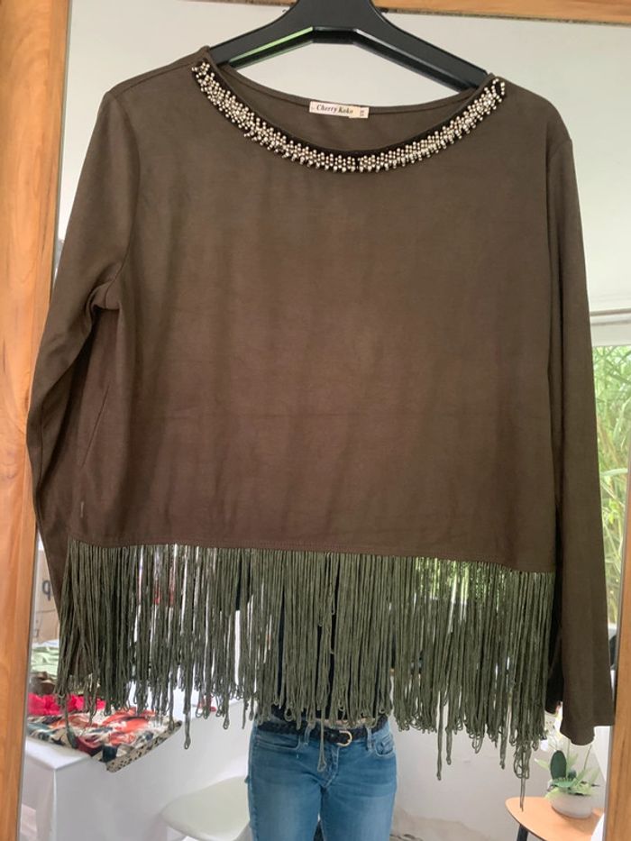 Tee-shirts kaki manches longues taille S-M - photo numéro 3