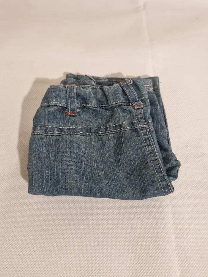Short cargo en jean avec patch brodé bleu 3-6 mois Sans marque - photo numéro 3
