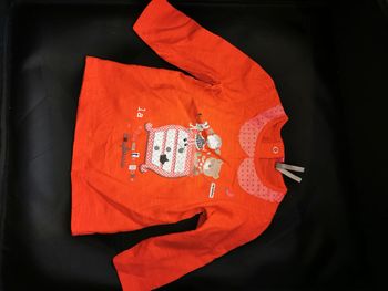 Tee shirt ml rouge dessin 6 mois