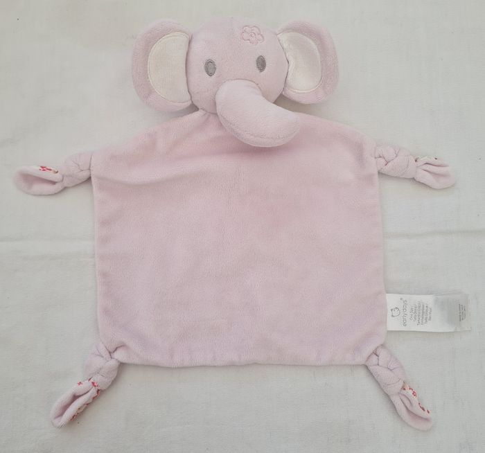 Doudou plat Éléphant rose et fleuri- Early days