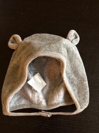 Bonnet gris ourson
