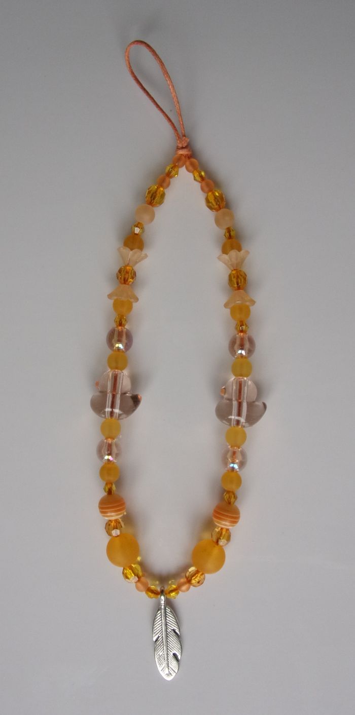 Cordon bracelet déco pour portable canard Orange
