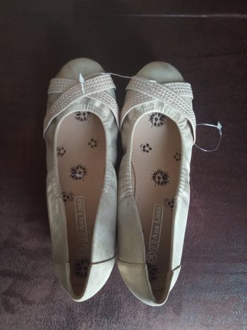 Ravissante PAIRE de BALLERINES dorées "Ana Luna" T36 - Neuve et Étiquetée