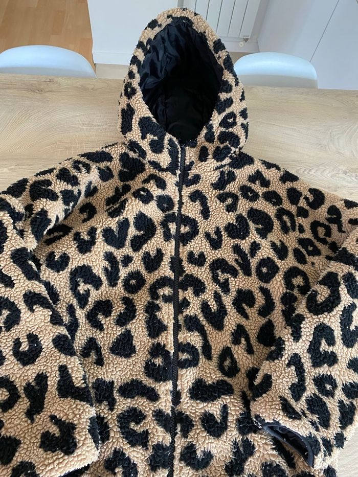 Veste/manteau sherpa léopard